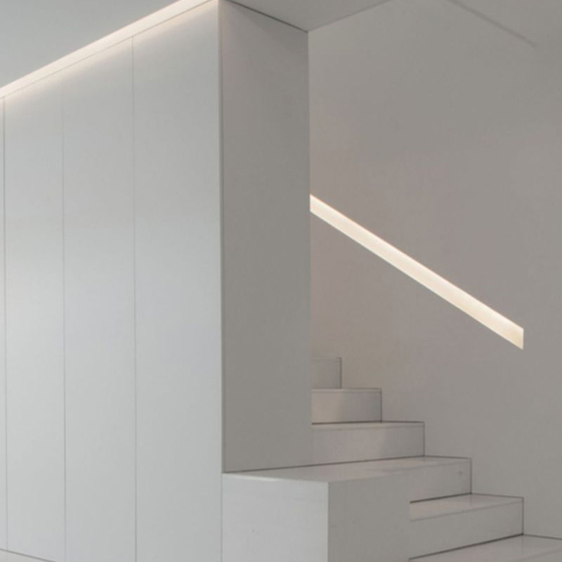 Waist Line Linear In Wall Stair Lighting Aluminum 12mm LED Profile White Waist Line Linear In Wall Stair Lighting Aluminum 12mm LED Profile White